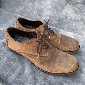 Dolce & Gabbana Nubuck Leather Ethnic Gaelic Gatsby Cap Toe Derby Oxford Sz 8.5